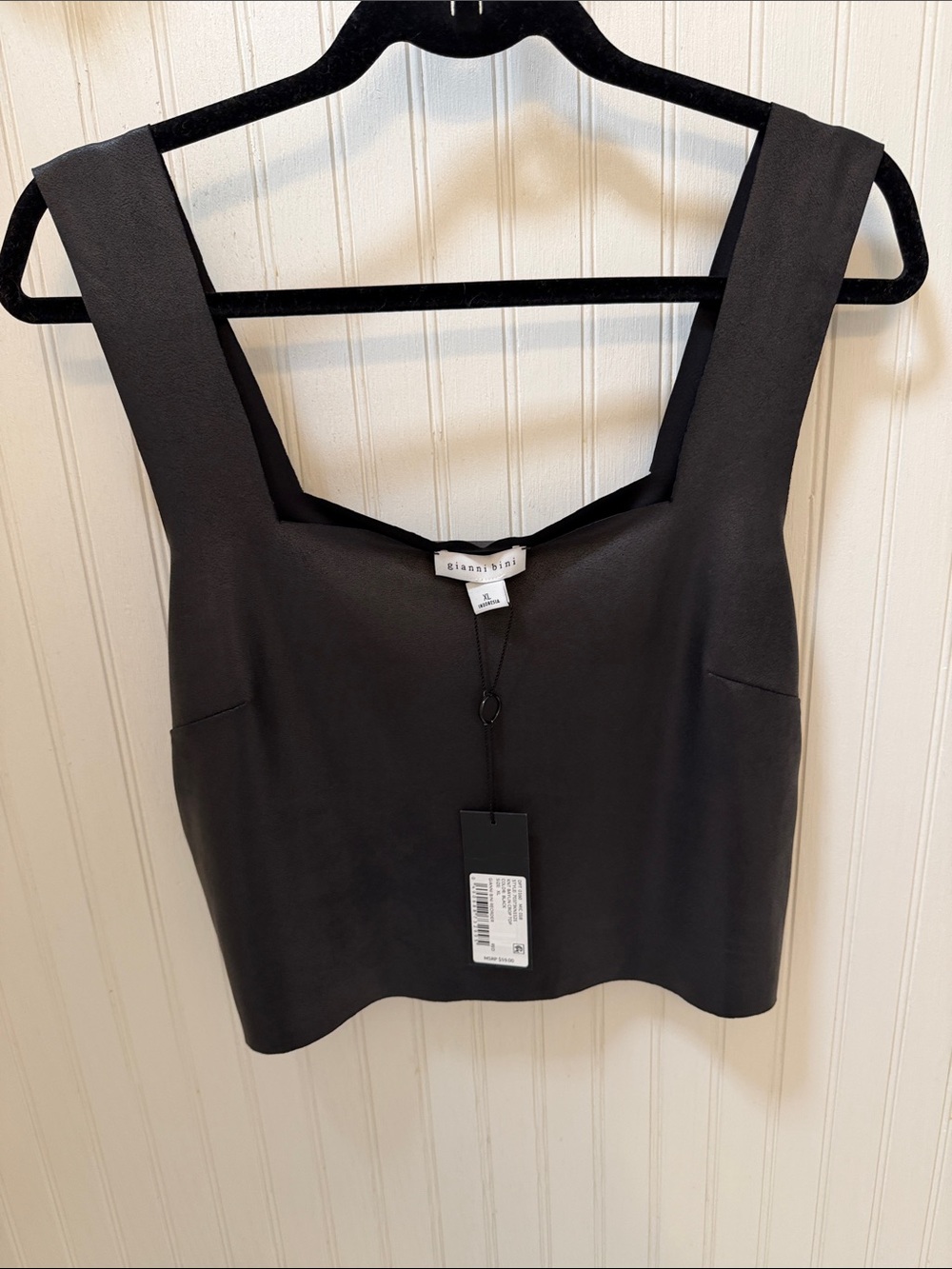 Gianni Bini Black Square-Neck Bandeau Top with Wide Straps